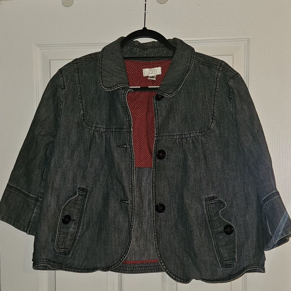 LOFT  Jean Jacket with Red Lining